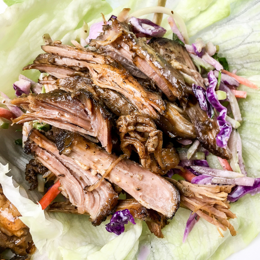 Keto Friendly Slow Cooker Pulled Pork Lettuce Wraps